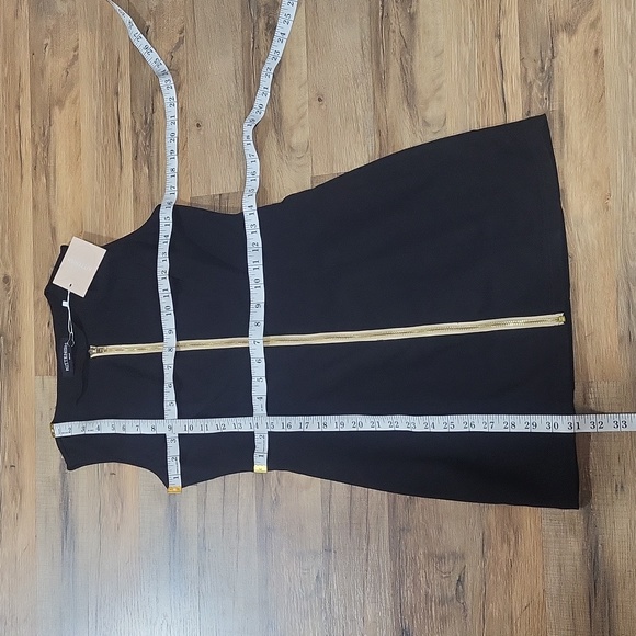 KITTENISH Dria Black Exposed Gold Tone Zipper Mini Dress - Picture 11 of 11